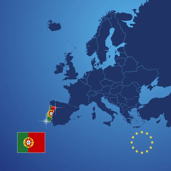 Portugal mapa cobertura vetor — Vetor de Stock