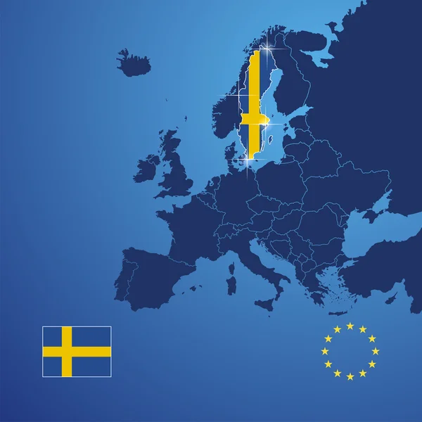 Svezia mappa vettoriale di copertura — Vettoriale Stock