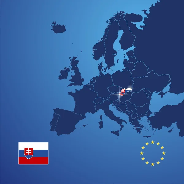 Eslovaquia mapa cubierta vector — Vector de stock