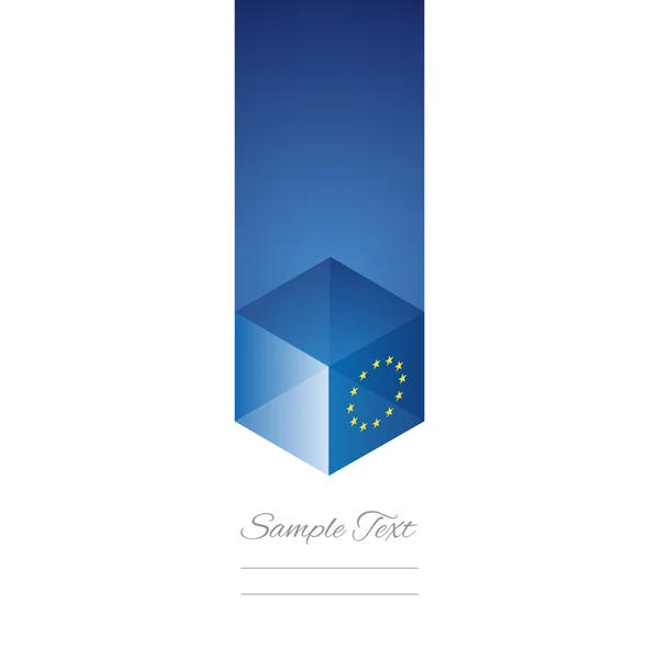Vettore di sfondo bianco bandiera cubo UE — Vettoriale Stock