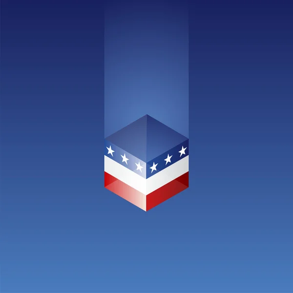 Ruban cube US bleu fond vecteur — Image vectorielle
