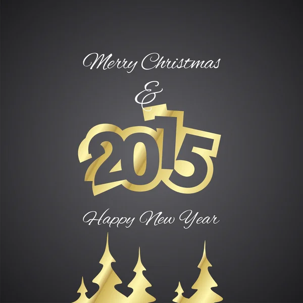 Navidad y Año Oro 2015 vector de fondo negro — Archivo Imágenes Vectoriales