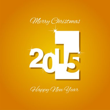 Beyaz tabak 2015 turuncu arka plana vektör