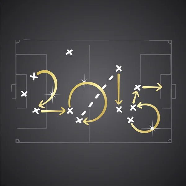 2015 zlaté fotbalové strategie plánu vektor — Stockový vektor