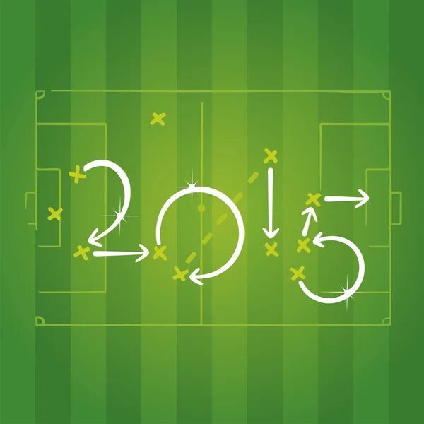 Στρατηγικές ποδόσφαιρο 2015 για το στόχο — Διανυσματικό Αρχείο
