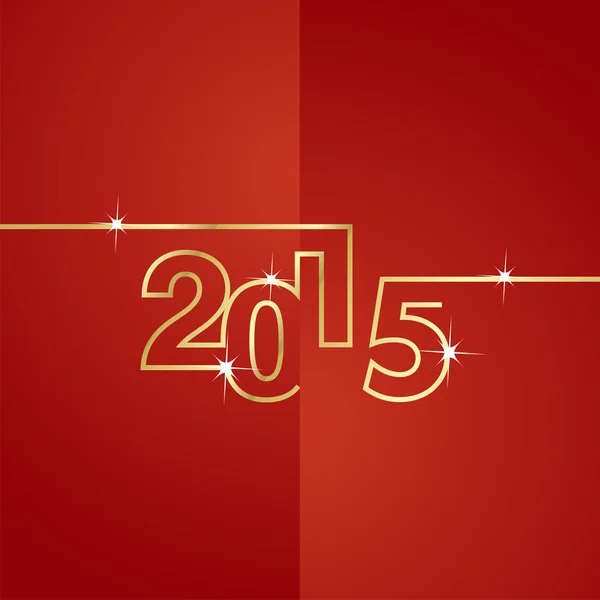 Gold line 2015 red background vector — Stock Vector