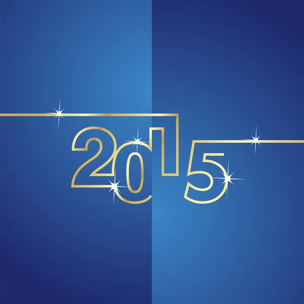 Gold line 2015 blue background vector — Stock Vector