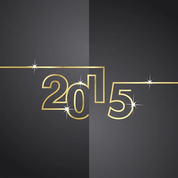 Gold line 2015 black background vector — Stock Vector