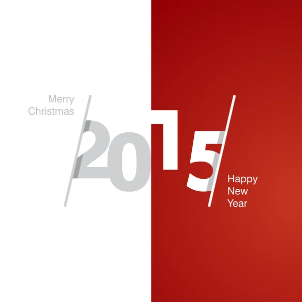 2015 สุขสันต์วันปีใหม่ สีเทา สีขาว สีแดงพื้นหลัง — ภาพเวกเตอร์สต็อก