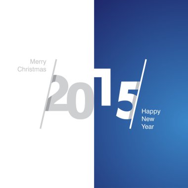 2015 happy New Year gri beyaz mavi arka plan