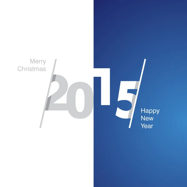 2015 happy New Year grijs wit blauwe achtergrond — Stockvector