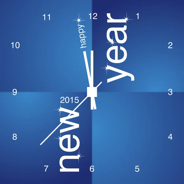 Año Nuevo 2015 reloj azul diseño — Archivo Imágenes Vectoriales