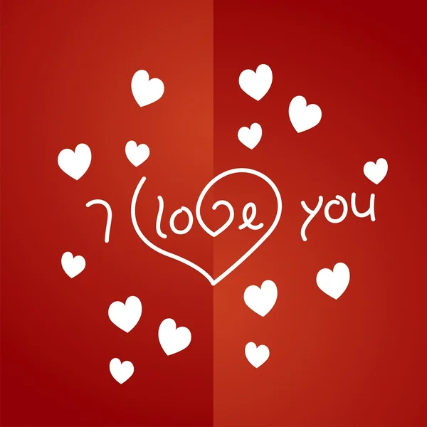 I love you white red background — стоковый вектор