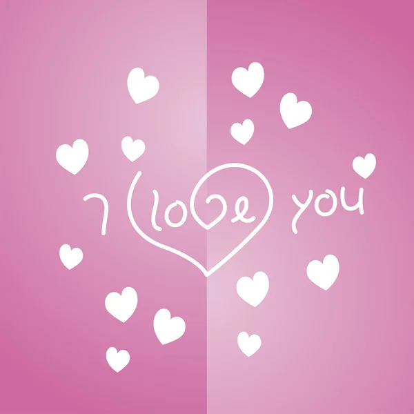 Love you pink background vector — Stock Vector