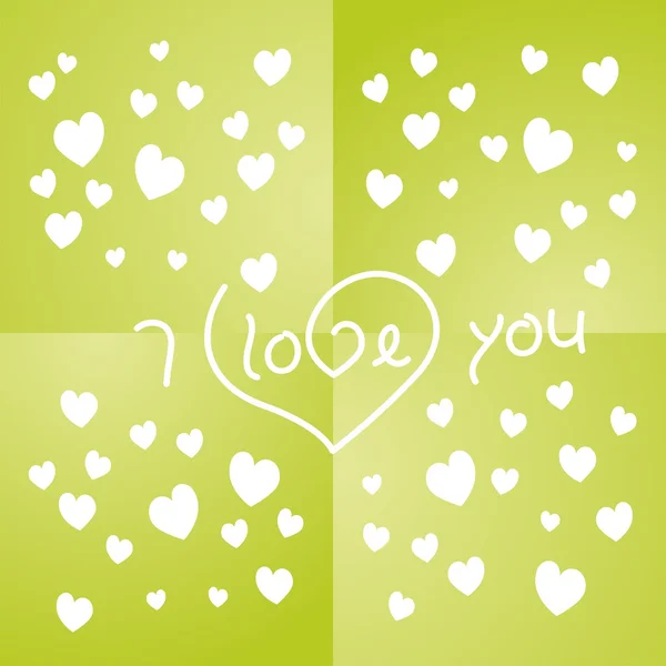 Love you green background vector — Stock Vector