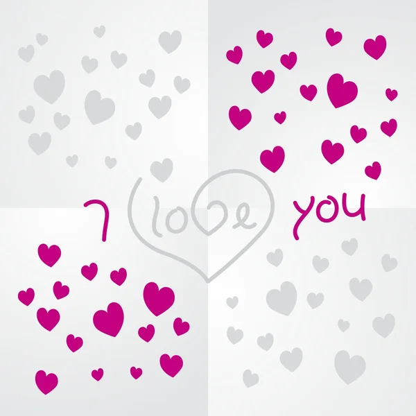 Love you silver magenta background vector — Stock Vector