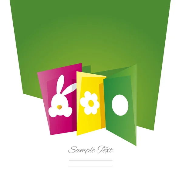 Cartes de Pâques fond vert — Image vectorielle