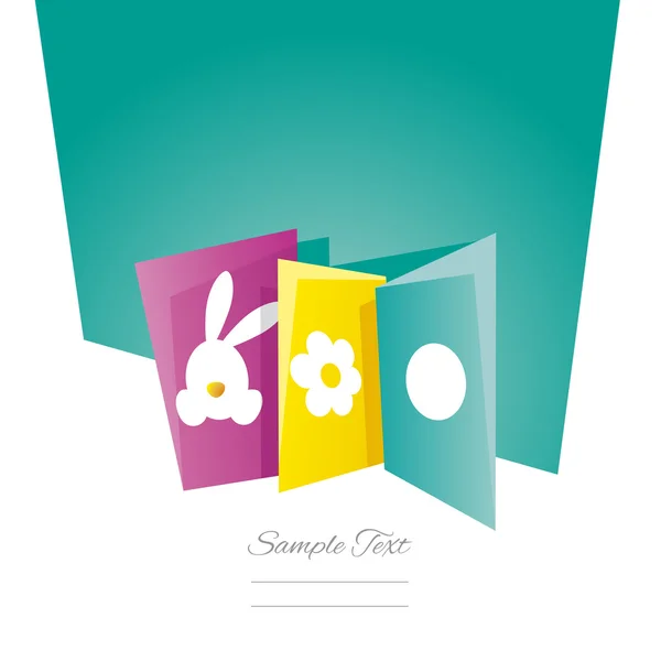 Cartes de Pâques fond vert mer — Image vectorielle