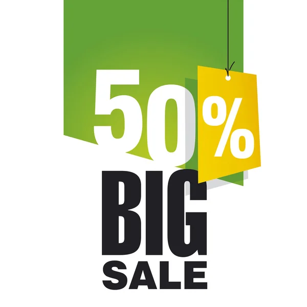 Big Sale 50 percent off green background — Stock Vector