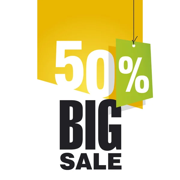 Big Sale 50 percent off orange background — Stock Vector