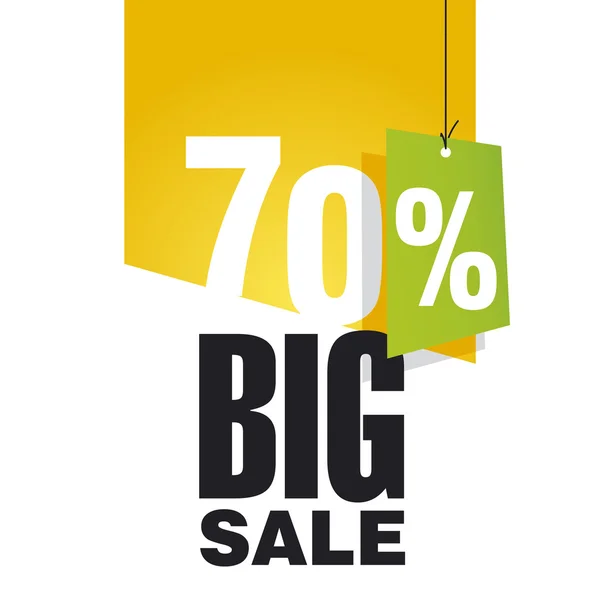 Big Sale 70% off orange background — стоковый вектор