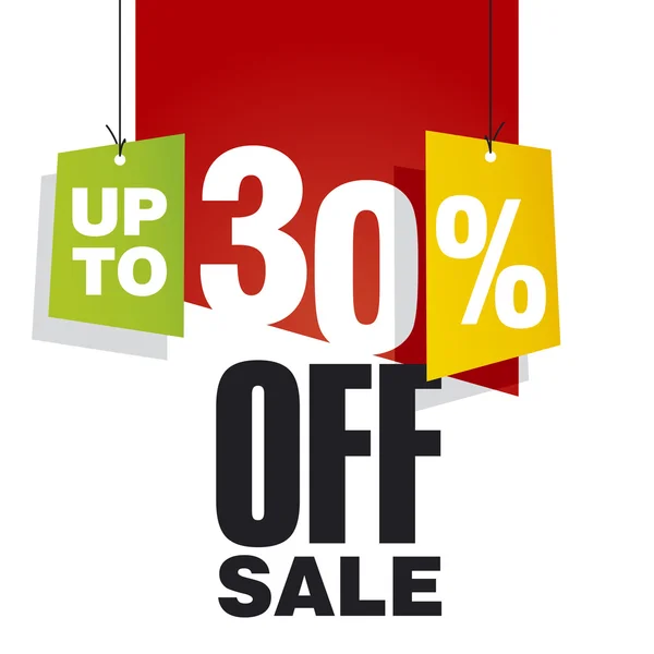 Sale up to 30 percent off red background — Stock Vector