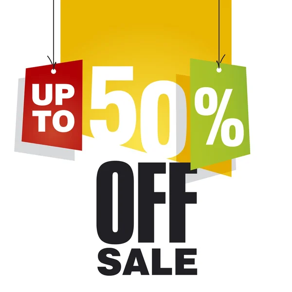 Sale up to 50 percent off orange background — Stock Vector