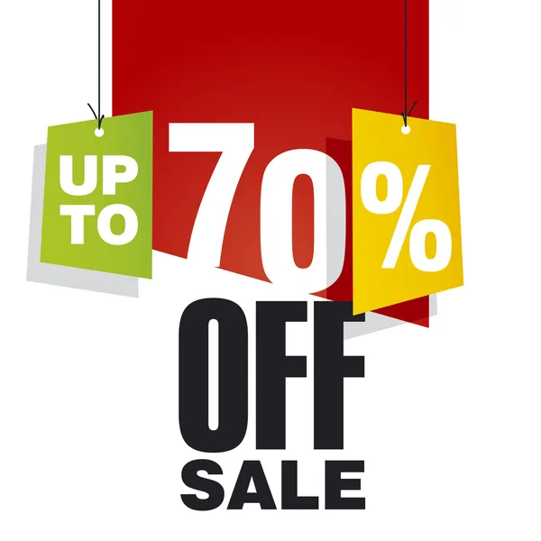 Sale up to 70 percent off red background — Stock Vector