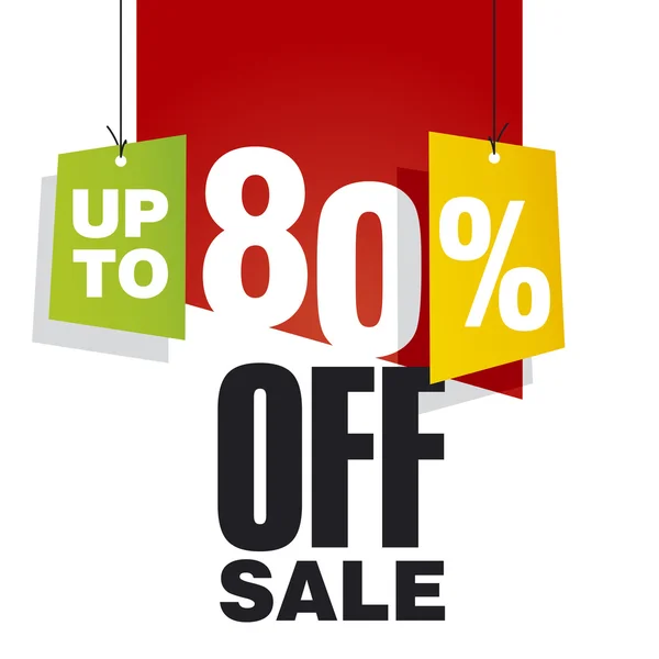 Sale up to 80 percent off red background — Stock Vector