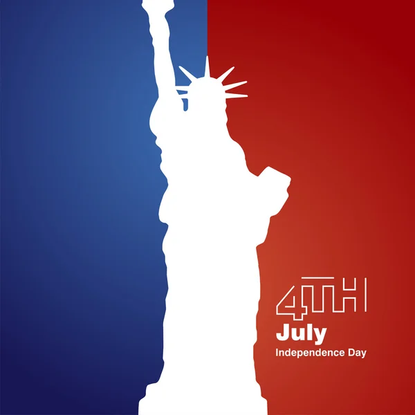 Liberty 4th July white logo blue red background — Stock vektor