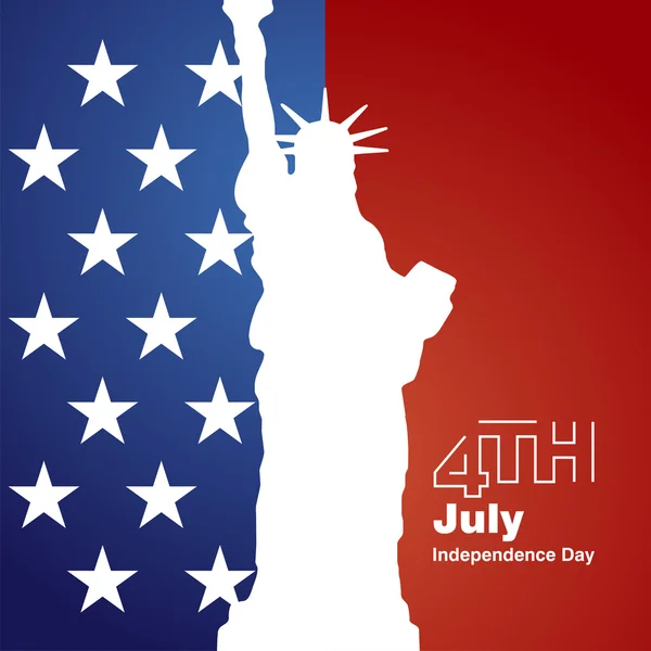 Liberty 4th July stars white logo blue red background — Stockvector