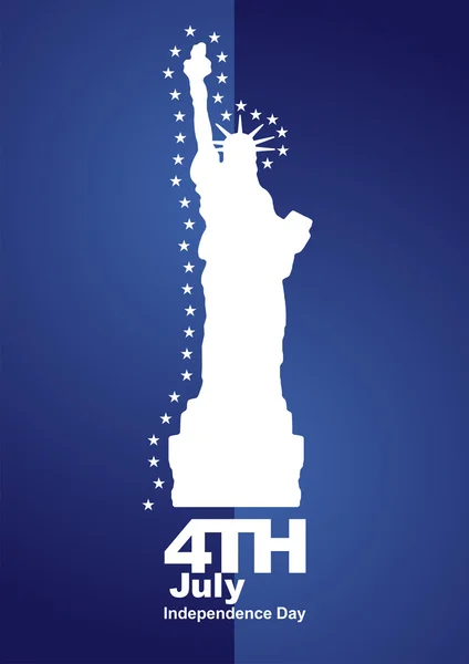 4th July stars Statue of Liberty blue background — Stockvector