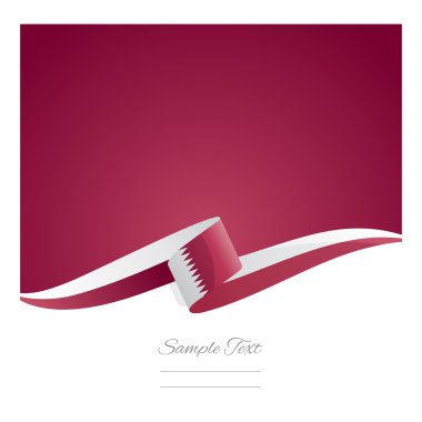 New abstract Qatar flag ribbon clipart
