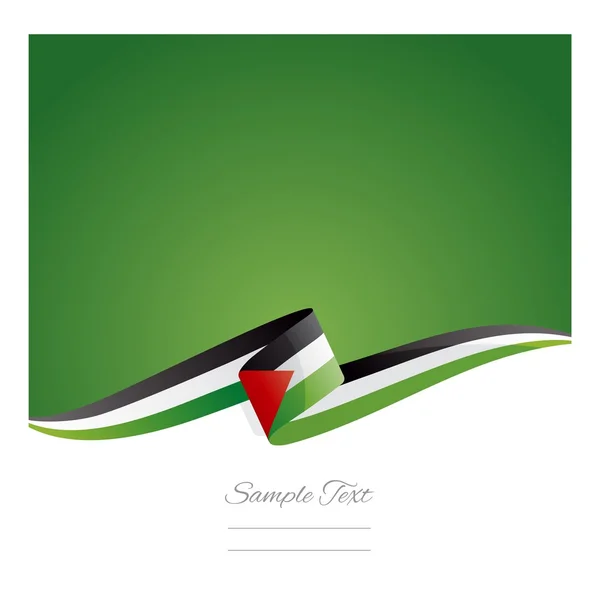 Nouveau ruban abstrait drapeau palestinien — Image vectorielle