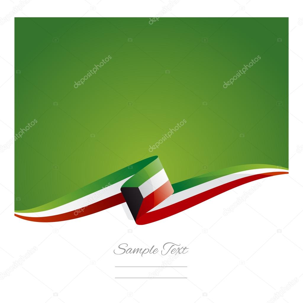 New abstract Kuwait flag ribbon