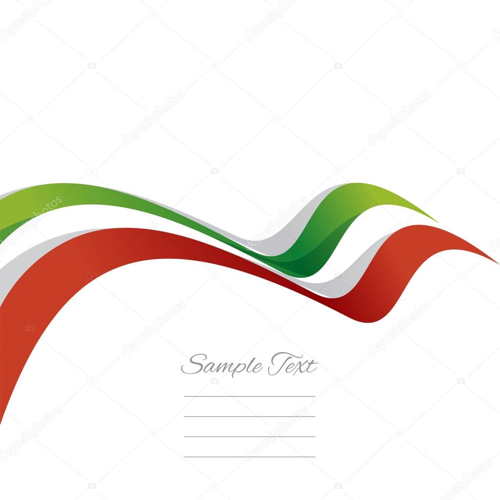 Abstract cover Italian ribbon white background vector