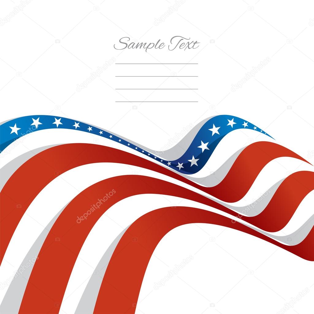 Abstract US flag right cover vector