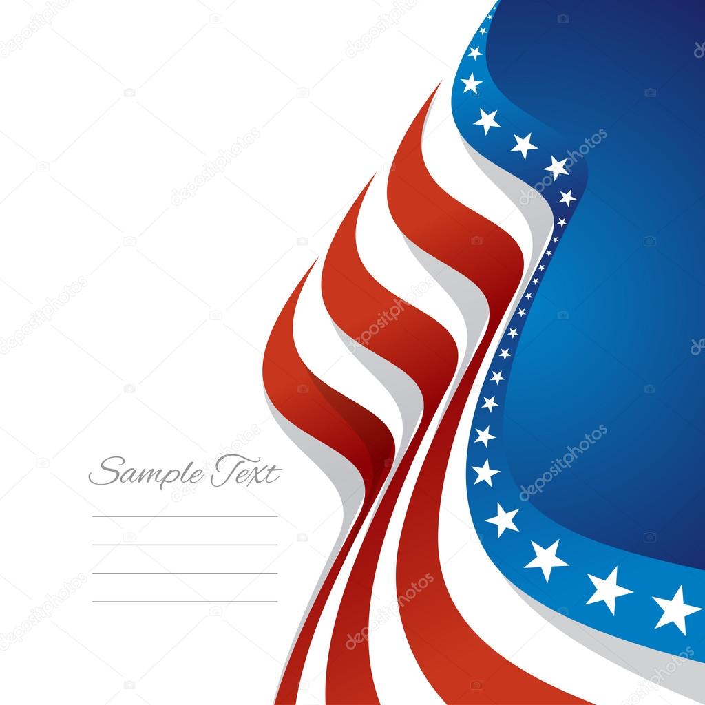 Abstract US flag right cover blue background vector
