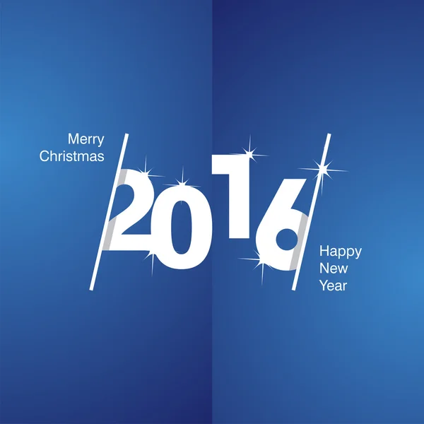 2016 Happy New Year white blue background - Stok Vektor