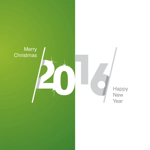 2016 šťastný nový rok zelené bílé šedé pozadí — Stockový vektor