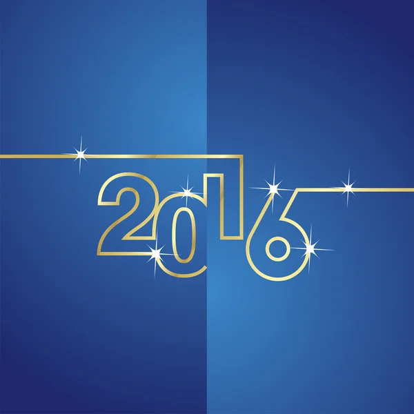 Línea de oro 2016 vector de fondo azul — Archivo Imágenes Vectoriales