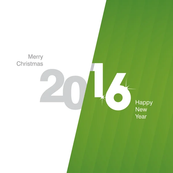 2016 新年灰色白緑の背景 — ストックベクタ