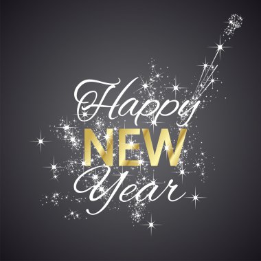 Mutlu yeni yıl 2016 havai fişek siyah arka plan