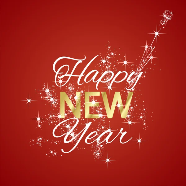 Mutlu yeni yıl 2016 havai fişek kırmızı arka plan