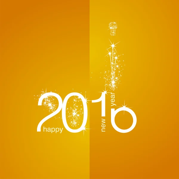 2016 fehér tűzijáték narancssárga háttér — Stock Vector