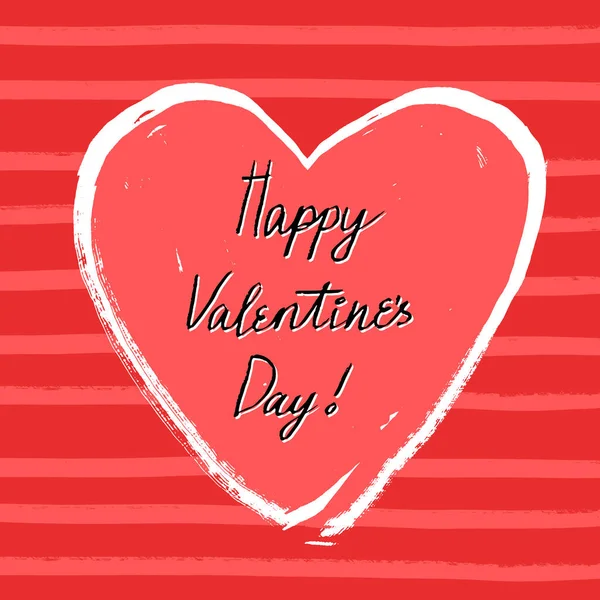 문자 메시지 해피 발렌틴의 날 카드 디자인. 글자가 적힌 손으로 그린 삽화. — 스톡 벡터