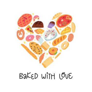 Geleneksel Amerikan, İspanyol, Belçika mutfağı vs. Kalp şeklinde pişirilmiş tatlılar. Aşk mektuplarıyla pişirilmiş..