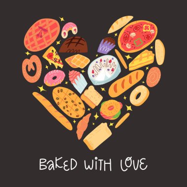 Geleneksel Amerikan, İspanyol, Belçika mutfağı vs. Kalp şeklinde pişirilmiş tatlılar. Aşk mektuplarıyla pişirilmiş..