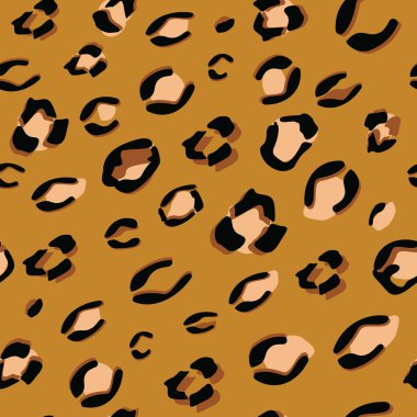 Tekstil, kumaş, ambalaj kağıdı, duvar kâğıdı baskısı ve diğer tasarım için leopar kürksüz desen. Vektör illüstrasyonu.