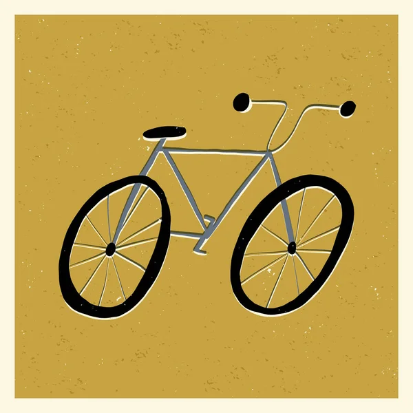 Mignon vélo de style rétro. Mi-siècle, carte vintage, design de bannière. Illustration vectorielle dessinée à la main. — Image vectorielle